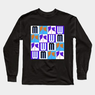 Alternating Leaves In Blues Long Sleeve T-Shirt